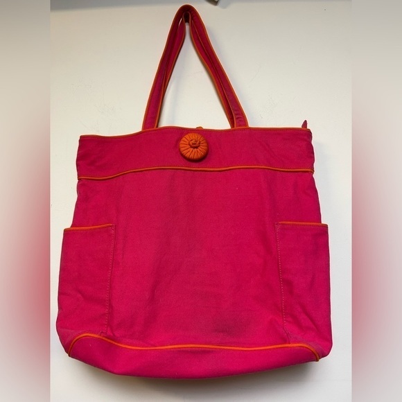 J.Jill pink orange large boho hippie minimalist Tote Shoulder bag - Picture 1 of 9